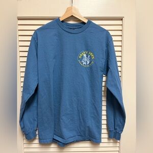 Salty Joes Long Sleeve T Shirt M Blue Skeleton Fishing Graphic Beach Outdoor